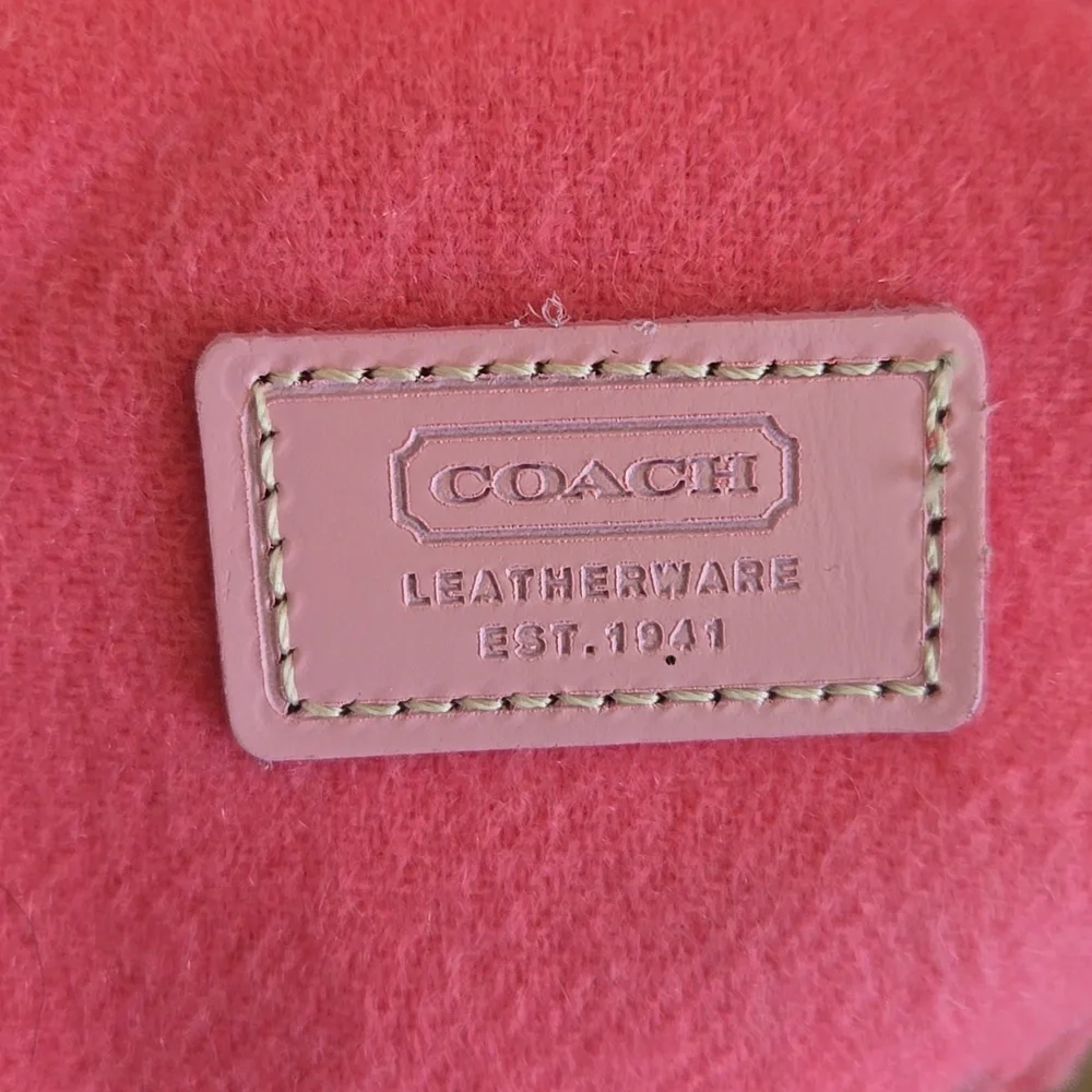 Coach 100%‎ Cashmere Scarf – Pink with Fringe Trim, Luxe Preppy Classic